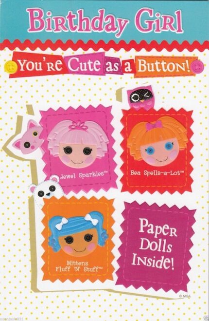 Lalaloopsy birthday greeting card with bonus paper doll