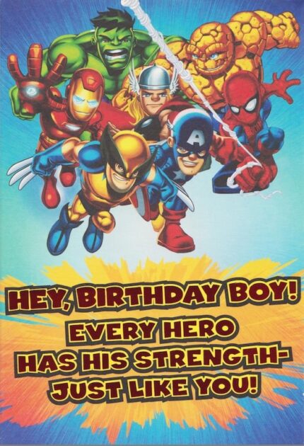 Marvel Hero Squad Birthday Greeting Card